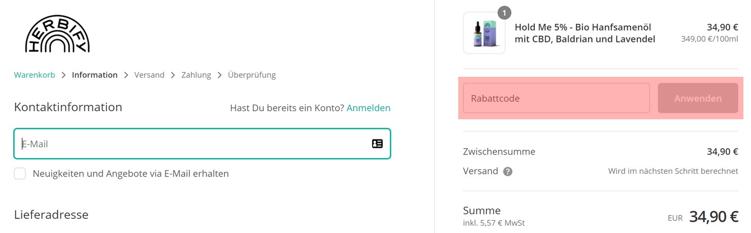 wie ist ein Herbify Gutscheincode einzulösen